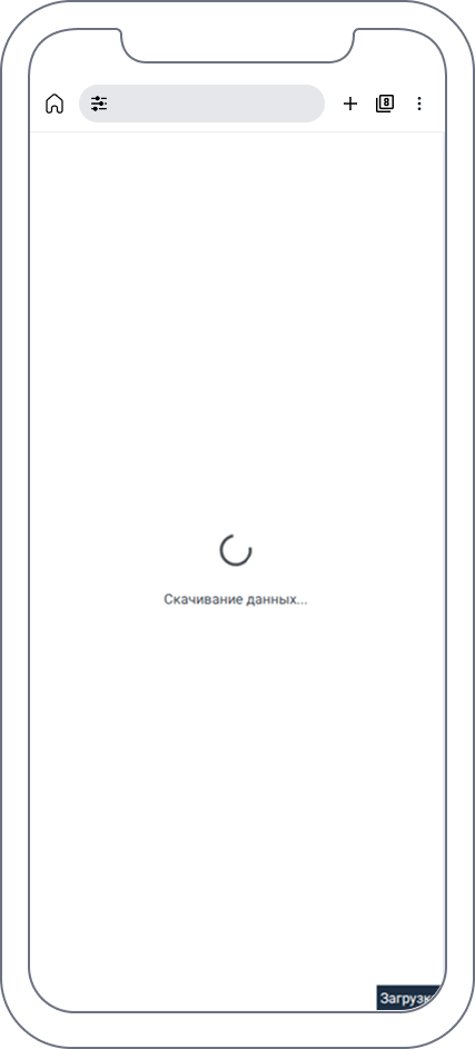 Снимок экрана загрузки данных для автономной работы
